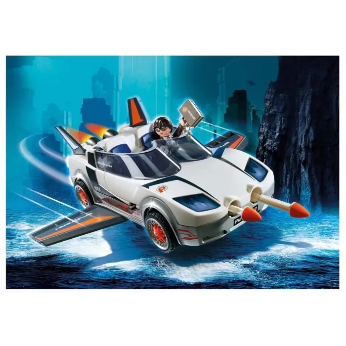 PLAYMOBIL - Top Agents - Voiture de l'Agent Pilote - Modèle City Action - Poids 488g - Garantie 2 ans-1