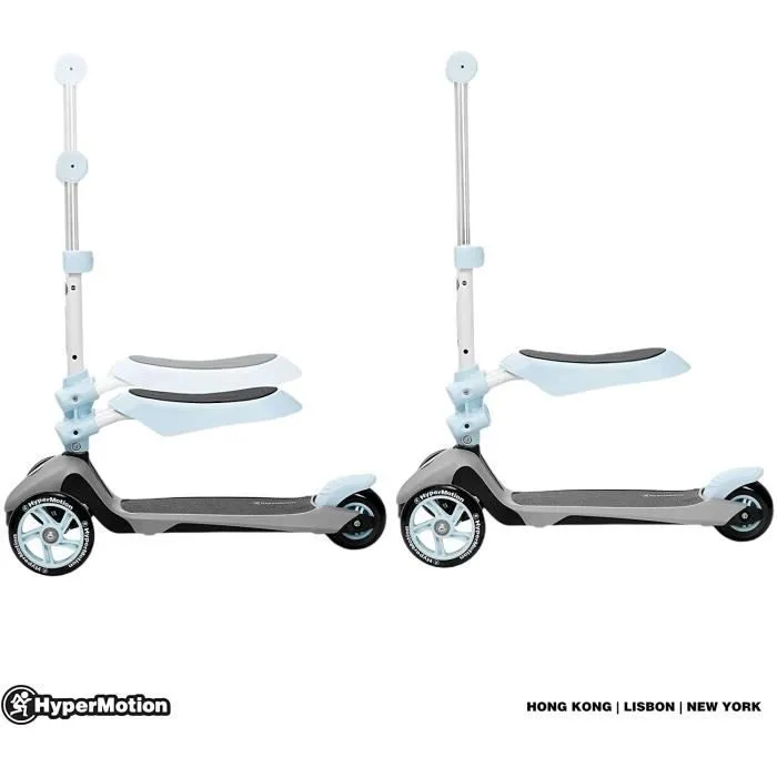 HyperMotion Draisienne Trottinette Enfant Evolutive 3 en 1 Siège pour Petit Amovible Hauteur Guidon Réglable Roues Stables Bleu-3
