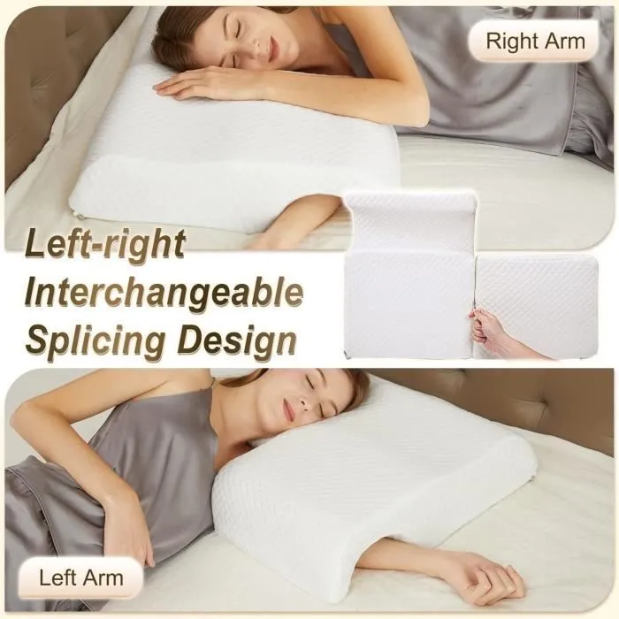 Oreiller Couple - HOMCA - Mousse à Mémoire - Ergonomique - Respirant - Lavable-3