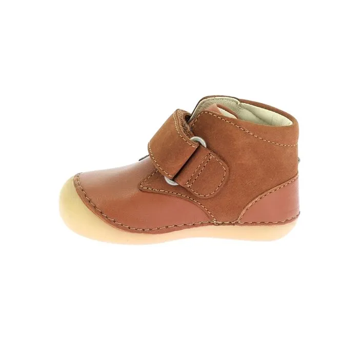 Basket Montante Cuir  Kickers Sabio - Marron-Renard-1