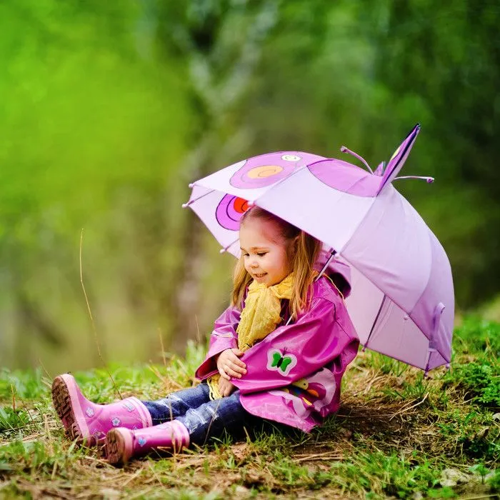 Relaxdays Parapluie pour enfants motif grenouille effet 3D fille garçon forme cloche, vert-2