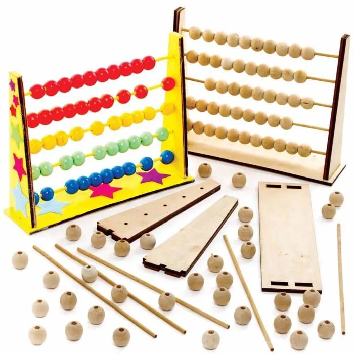 Baker ross - FE524 - Kit Abaque en bois, jouet educatif pour enfants, ressources d'apprentissage pour enfants-0