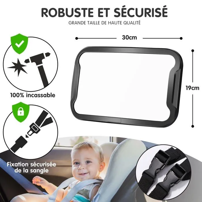 Retroviseur interieur auto Vinabo - Vinabo Miroir Voiture Bébé-2