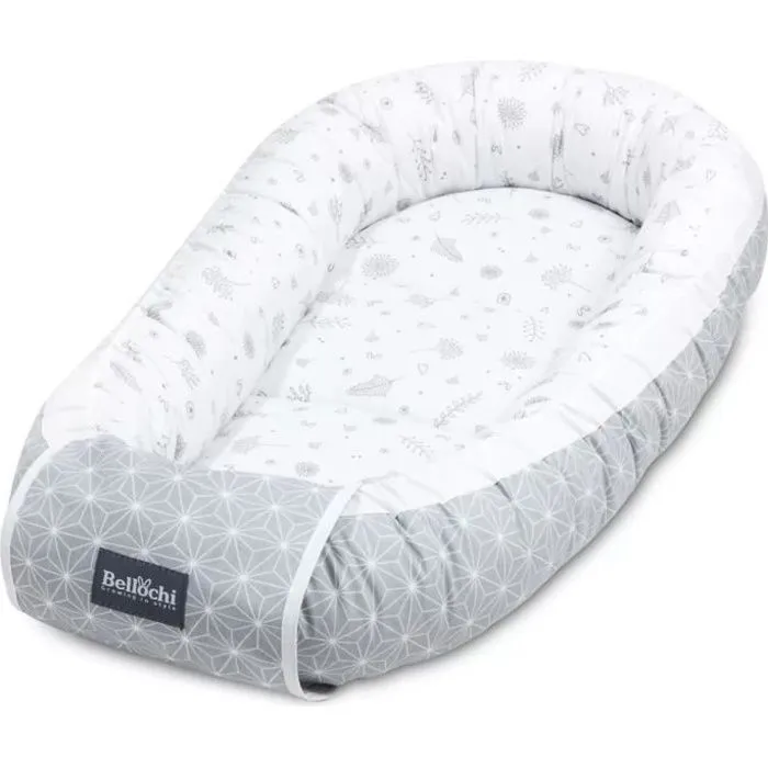 Bellochi Reducteur de Lit Bebe Cale Bebe pour Lit Cocon Bebe - 100% Coton 90 x 60cm - Nid de Bebe Baby Nest - Star-0
