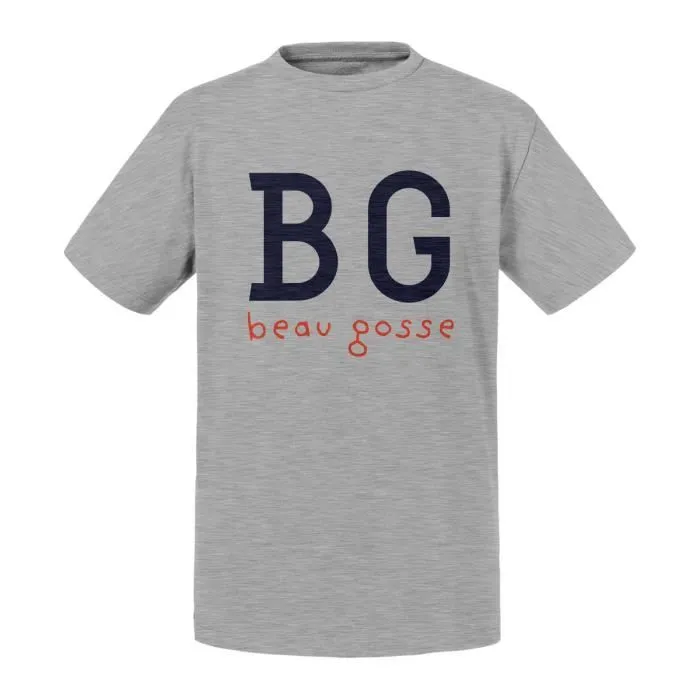 T-shirt Enfant Gris BG (Beau Gosse) Expression Beauté Homme-0