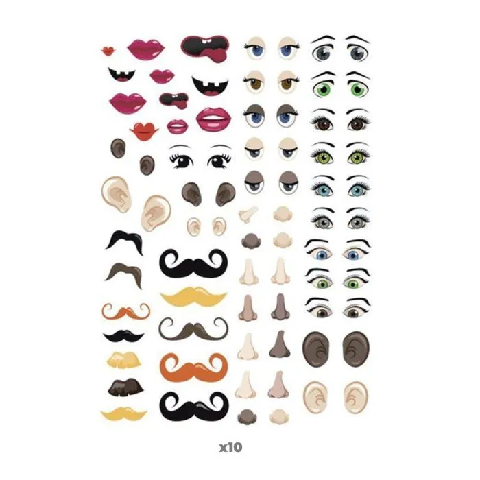 1240 gommettes adhésives - yeux et visage-1