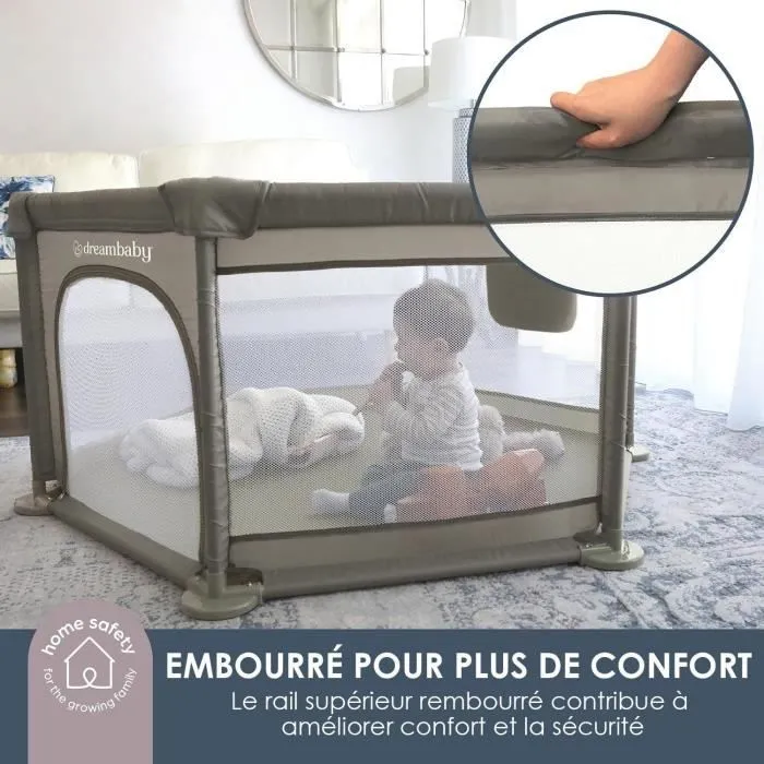 Parc à bébé - DREAMBABY - EXPLORE - Rembourré avec tapis de sol adapté - Résistant à l'eau - 6m+ - 140 x 70 cm-2