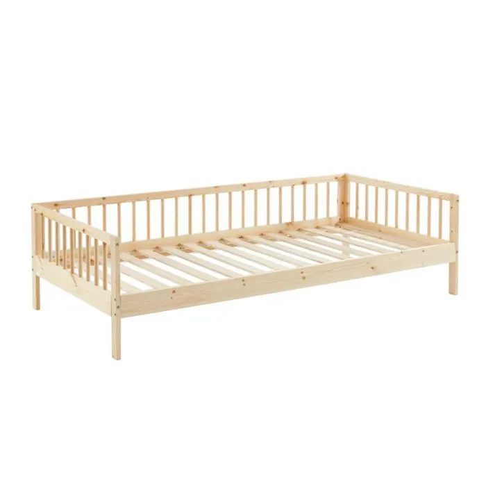 Lit Enfant Nid Douillet Pin Massif Beige 90x190 Laïba Kids-0
