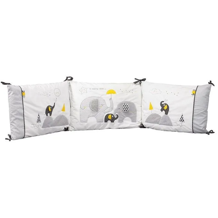 Tour de lit bébé déhoussable en coton blanc - SAUTHON - Babyfan - Design graphique - Douillet - Mixte-0