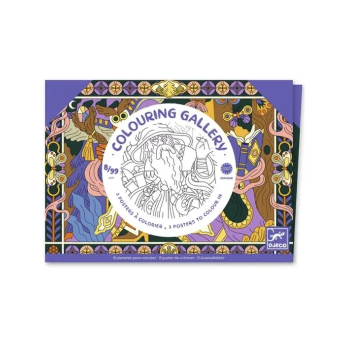 Jeu de coloriage - DJECO - COLOURING GALLERY - Héroïques - Violet - Mixte-0