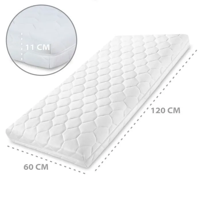 Matelas bébé lit de voyage matelas 120 x 60 x 11 cm matelas de voyage pour lit bébé matelas en mousse matelas enfant-1