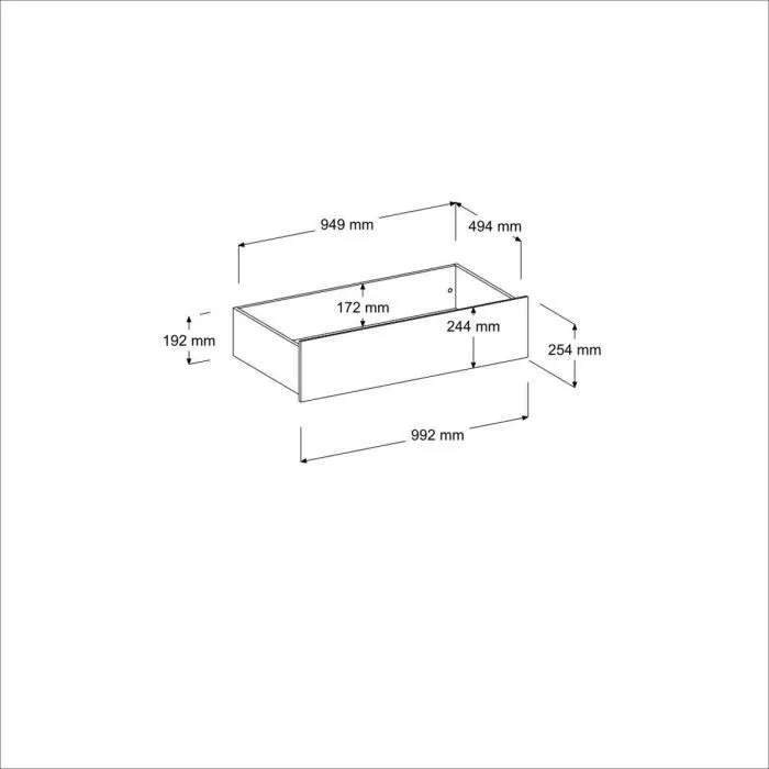 Lit banquette 2 tiroirs 90 x 200/190 cm - MDF - Mat décor chêne et blanc - JOY - 2339ENSE-7