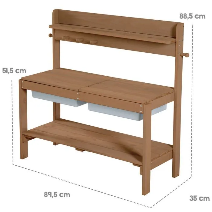 Table Sable et Eau pour Enfants - ROBA - Outdoor+ Fun - Bois Teck Résistant aux Intempéries-3
