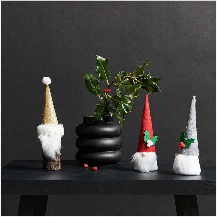 Lutin de Noël en feutrine rouge 16,5 cm-1