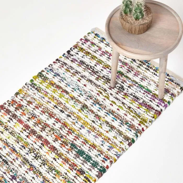 Tapis Chindi multicolore à motif triangles - Chindi - 66 x 200 cm-0