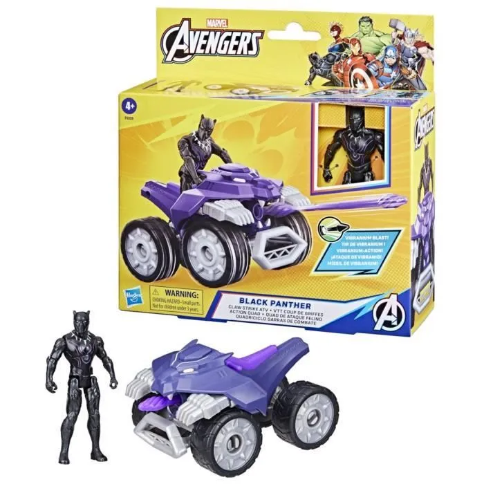 Black Panther VTT Coup de griffes, coffret de véhicule et figurine, Marvel Avengers Epic Hero Series-5