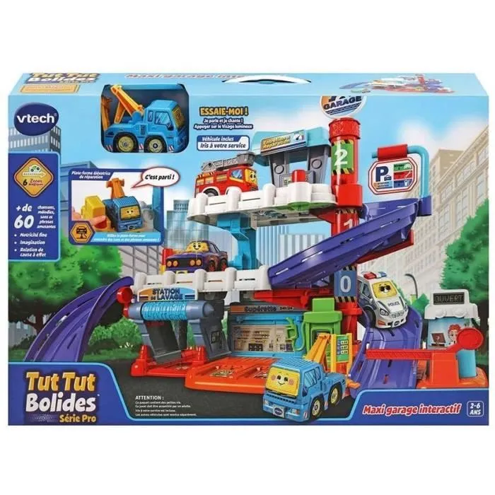 Garage interactif Tut Tut Bolides VTECH - 3 étages et 6 zones magiques-1