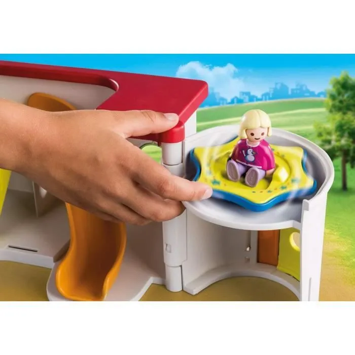 PLAYMOBIL - Garderie transportable - Bleu - Playmobil 1.2.3 - Pour Enfant de 18 mois et plus-4