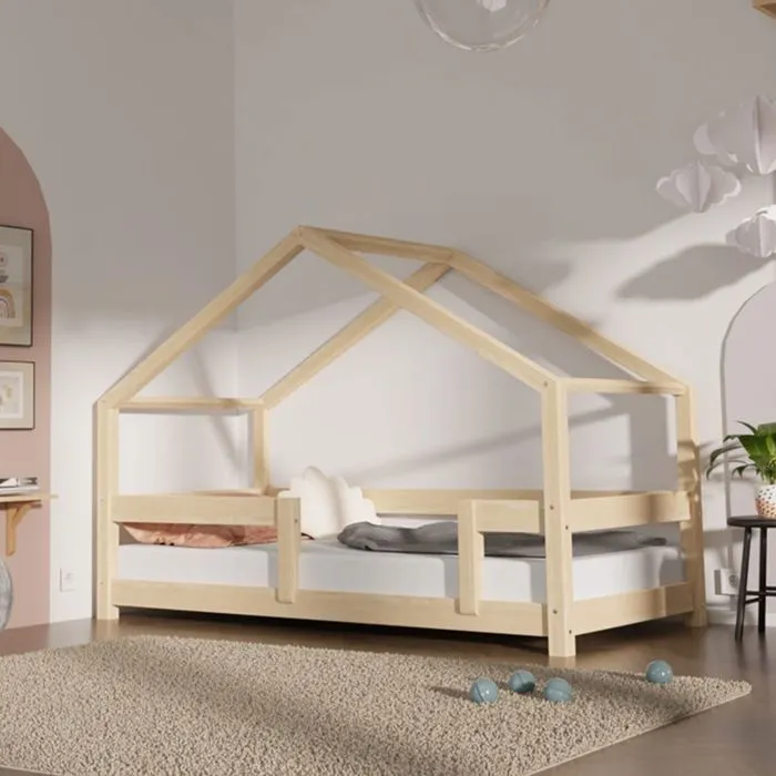Lit cabane enfant LUCKY 80 x 180 verni-1