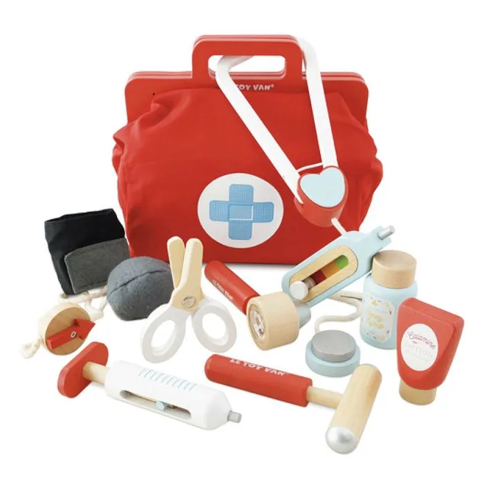 Malette de docteur - LE TOY VAN - Jouet d'imitation - Mixte - Bleu, rouge et blanc-0