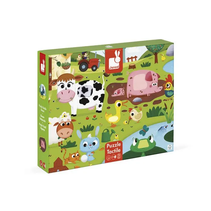 Puzzle Tactile Ferme JANOD - 20 pcs - Dès 2 Ans-0
