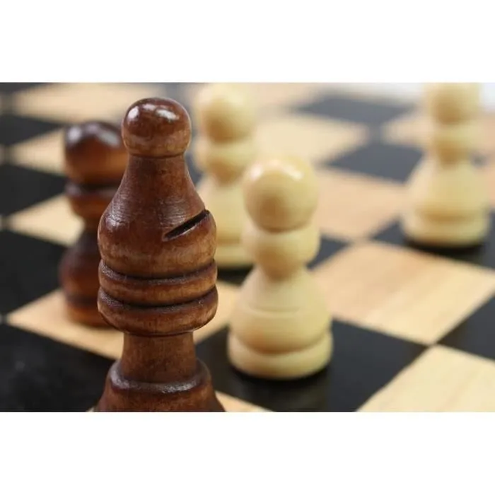 Jeu d'échecs en bois dans une boîte métallique - TACTIC - Garçon et Fille - A partir de 7 ans-2