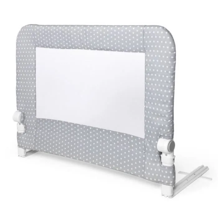 Interbaby barrière de lit junior 90 x 70 cm textile gris étoiles-0
