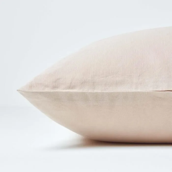 Taie de traversin en lin lavé Beige 50 x 140 cm-1