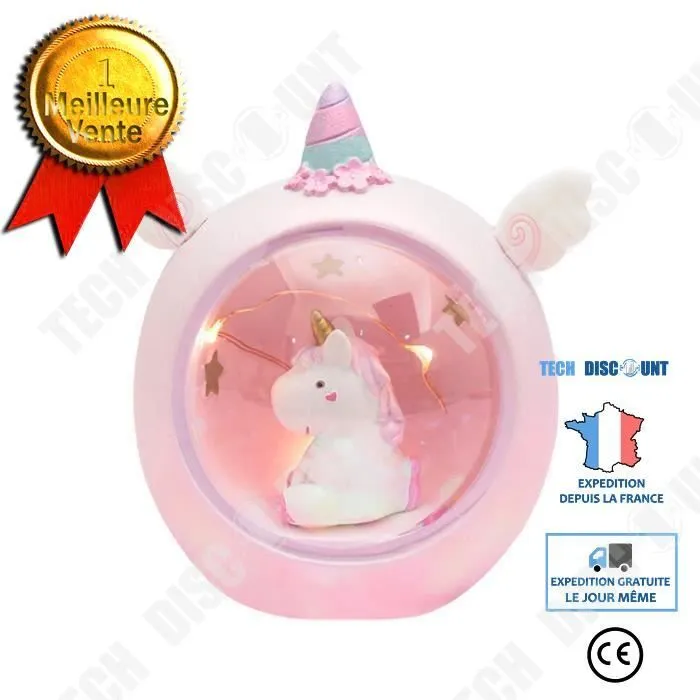 TD® Veilleuse , Lampe de crèche de bébé de Dessin animé de résine de Licorne de Lune pour Les Enfants Cadeaux Jouets Fille Enfant-0