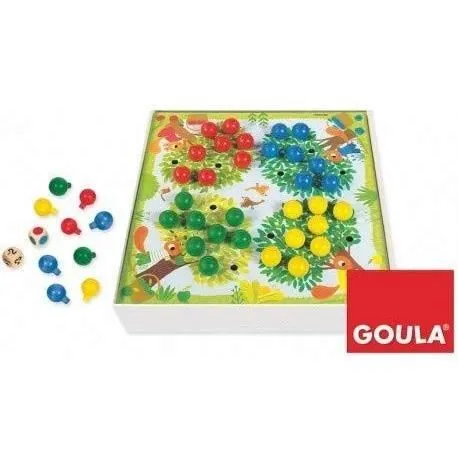 Jeu éducatif - GOULA - Arbres à compter - Pommes en bois et dés-1