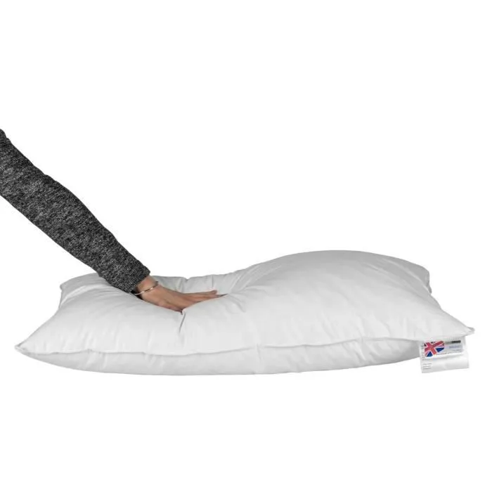 Oreiller rectangulaire - HOMESCAPES - 40 x 80 cm - Lot de 2 - Plumes et duvet d'oie - Oeko-Tex Standard 100-2