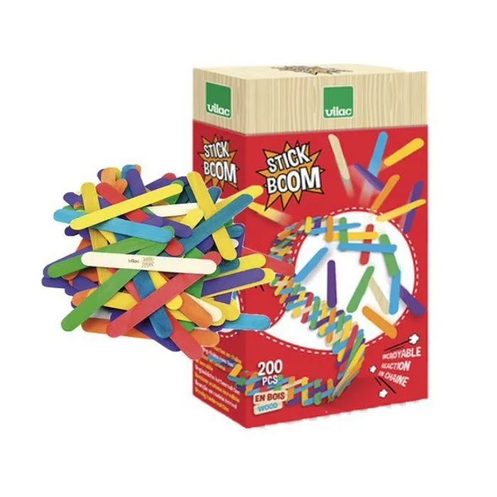 Jeu d'assemblage - VILAC - Stick Boom - Bois - Effet domino surprenant-0