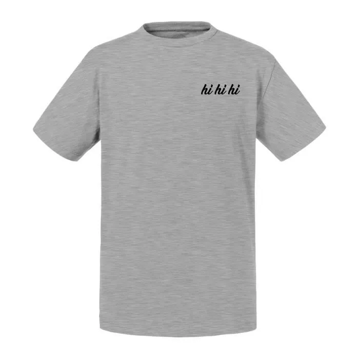 T-shirt Enfant Gris Hi Hi Hi Humour Mignon Enfantin Rire-0