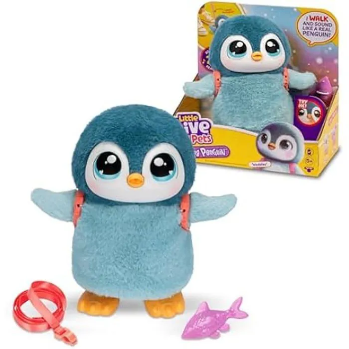 Peluche interactive - LITTLE LIVE PETS - Waddles Le Pingouin - 25 Sons et Réactions - Douceur et Réalisme-0