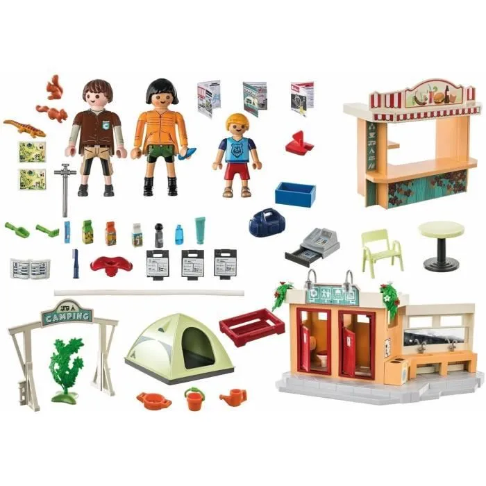 PLAYMOBIL 71424 Camping, avec une douche fonctionnelle, 100 pièces, Univers du Camping, Dès 4 ans-1