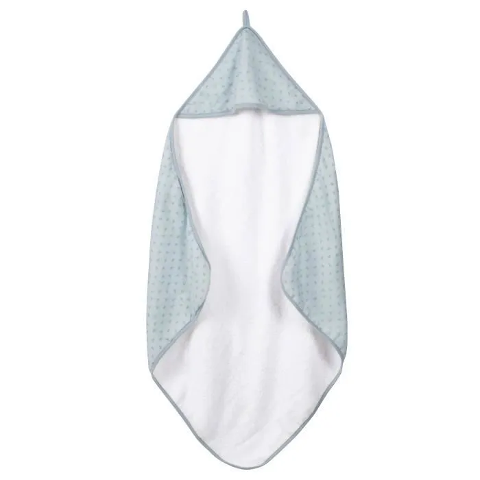 ROBA Cape de Bain Bébé Bio "Lil Planet" 80x80 cm - Coton et Mousseline - Bleu clair-0