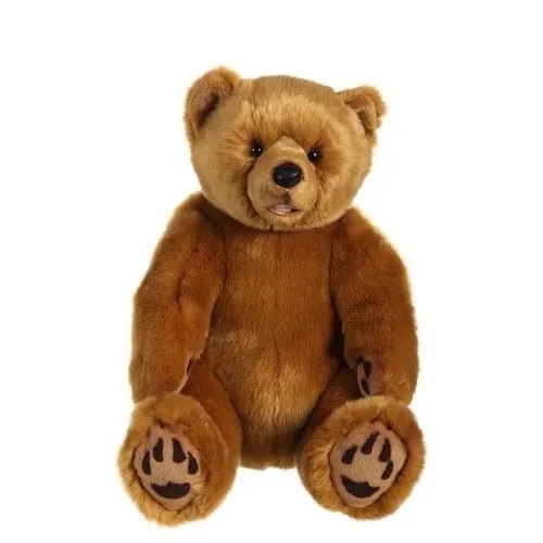 Peluche Ours Grizzly Assis Miel - Gipsy Toys - 42 cm-0