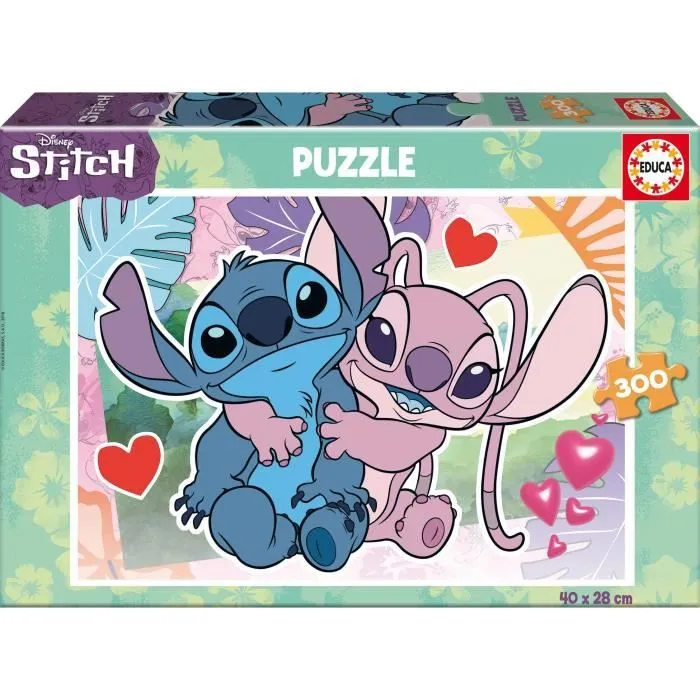 Puzzle de 300 pièces Stitch, 40 x 28 cm, Recommandé de 6 Ans, Disney, 19964, Educa-0