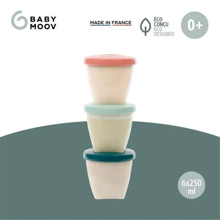 Babymoov Pots de conservation Babybols Biosourcés - Lot de 6x250ml-2