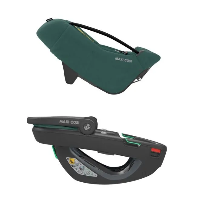 MAXI-COSI CORAL 360, Cosi avec nacelle amovible, Groupe 0+, I-Size, Rotatif, Essential Green-1