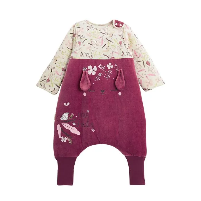 Turbulette d'hiver en velours avec pieds retroussables et manches amovibles Mila-0