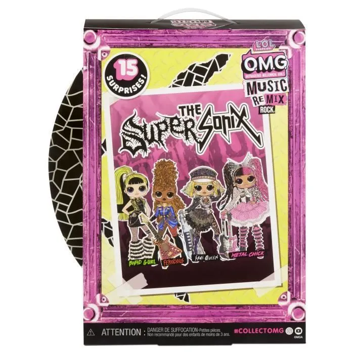 L.O.L. Surprise OMG Remix Rock - Fame Queen and Keytar - Poupée Mannequin 24cm-2