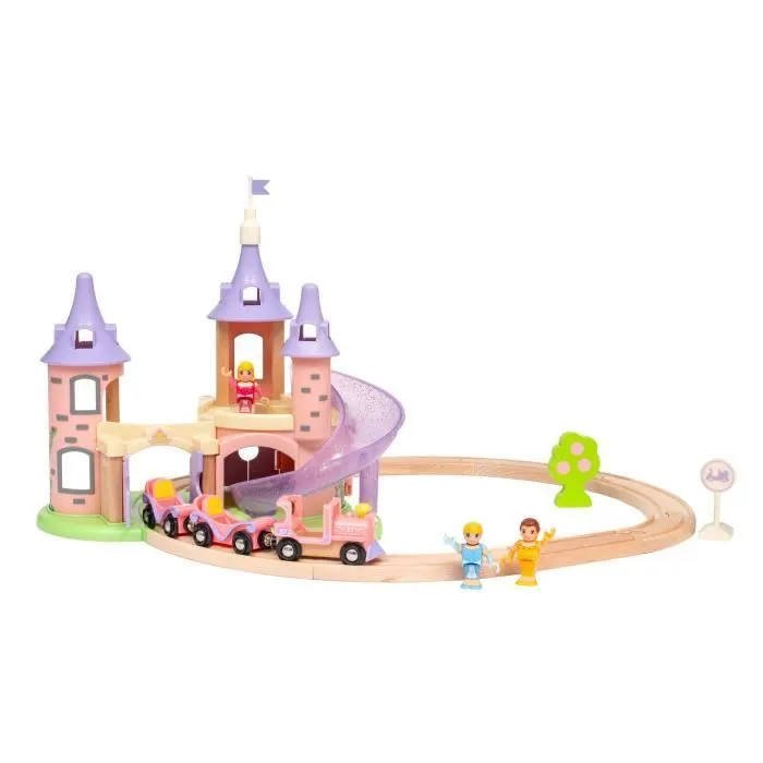 Circuit Château Princesses Disney - BRIO - Coffret 18 pièces - Train en bois - Dès 3 ans-1