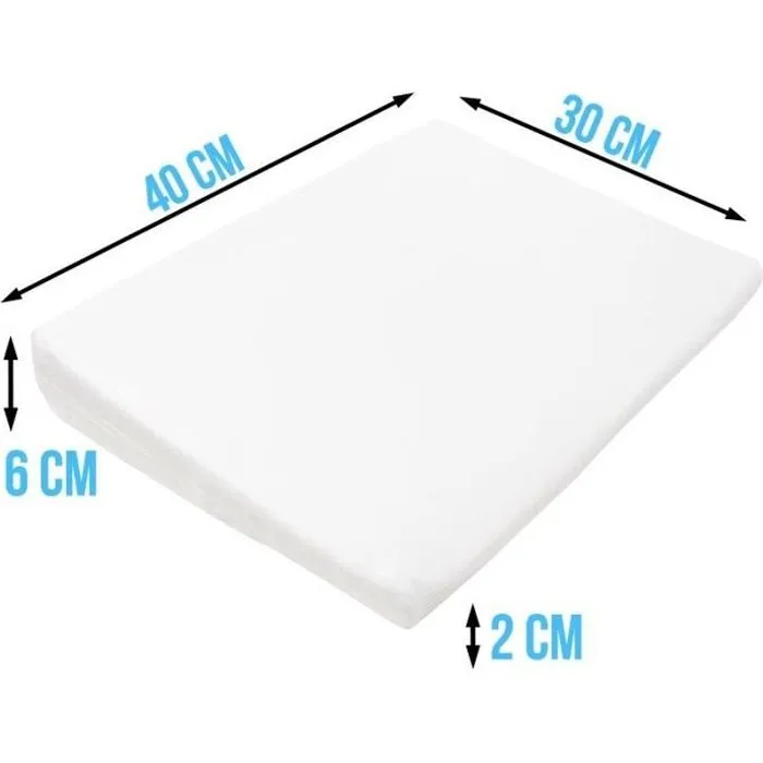 Plan incliné 15° déhoussable avec mousse à mémoire de forme anti-bactérien 40 x 30 x 6cm-0
