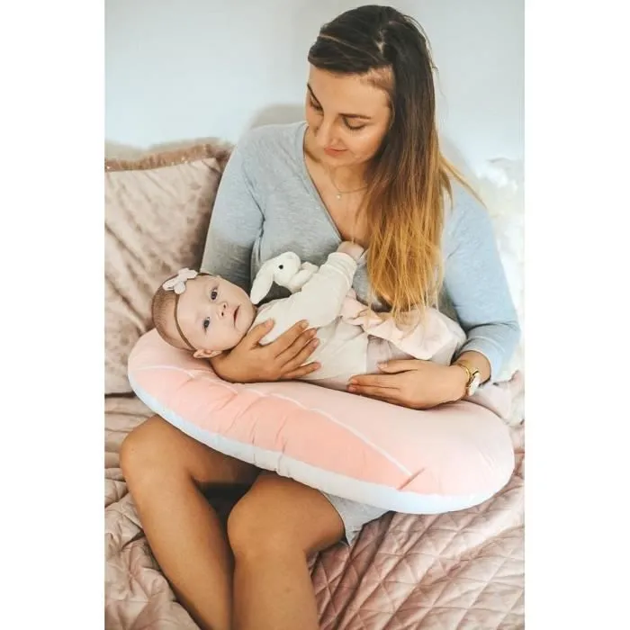 Bellochi Coussin D'allaitement avec Housse Coussin Allaitement 40x60 cm - 100% Coton - Beige Dots-3