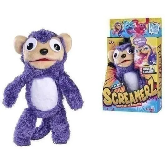 Smoby - Screamerz - Peluche intéractive amusante - Singe - 28 cm - Bruits en la secouant ou appuyant sur le bouton-0