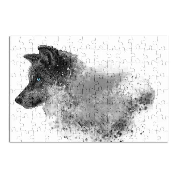 Puzzle Classique - FABULOUS - Magnifique Loup Yeux Bleu Peinture - 100 Pièces - Adulte - Mixte-1