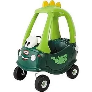 Little Tikes Cosy Coupe Dino vert - Voiture pour enfants - Portes fonctionnelles - 4 roues - Plancher à retirer & 1 klaxon - 18 mois-0
