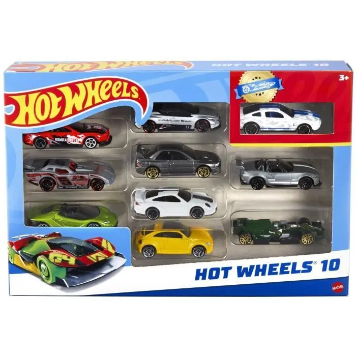 Hot Wheels - Coffret De 10 Véhicules - Coffret Petites Voitures - 3 ans et + 54886-5
