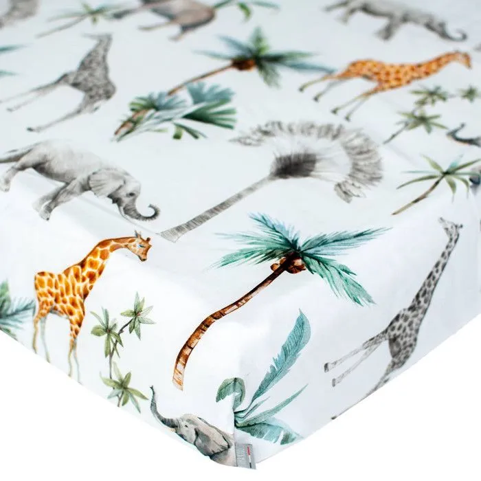Drap-housse en satin de coton   Vert de  Vert de gris 70x140 cm-0